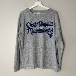 Liv Casual West Virginia Mountaineers WVU Gray Long Sleeve Soft Crew Neck Tee M